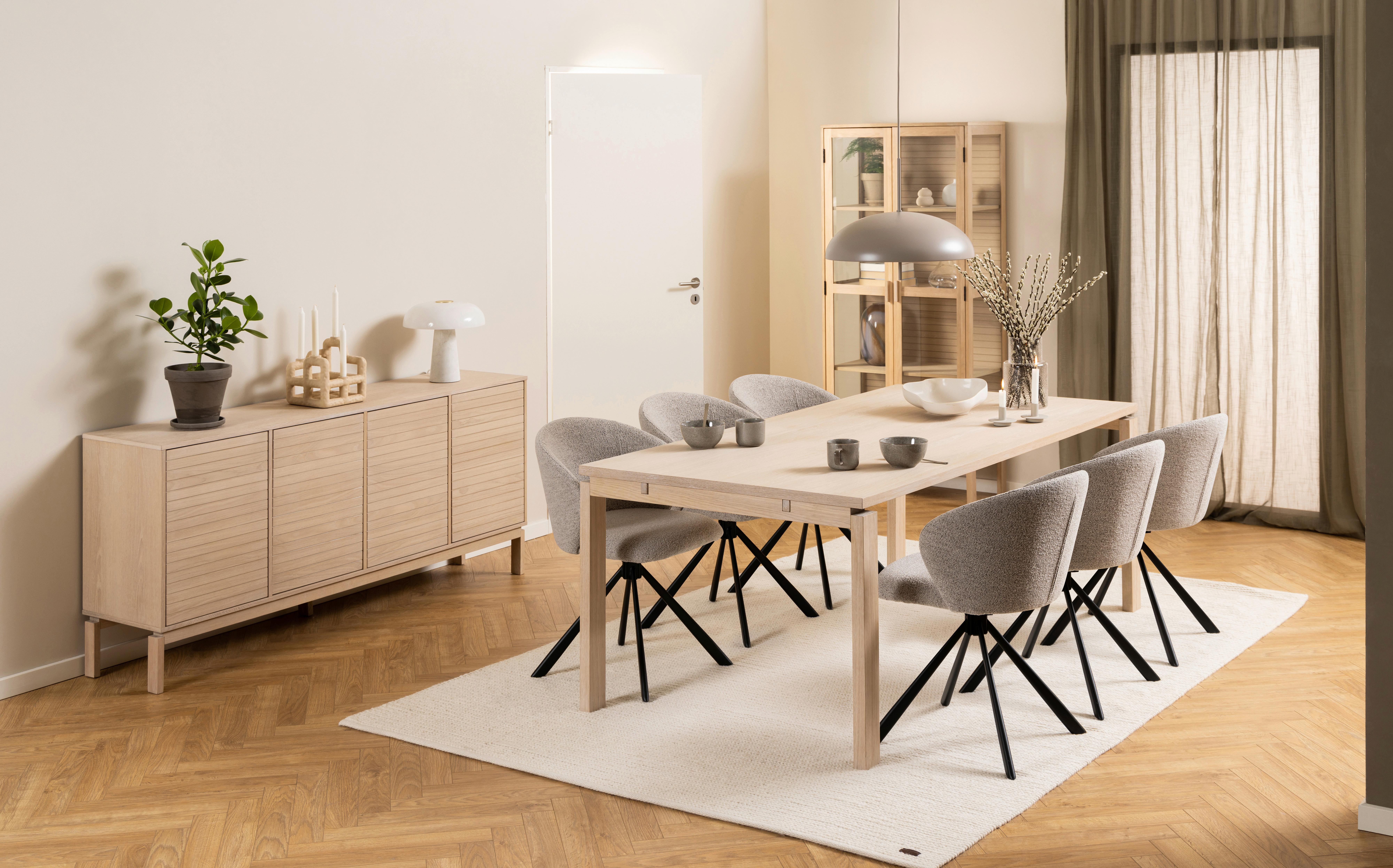 Jedálenský stôl LINLEY dyha 200x100cm - biela/farba duba, Trend, drevo/kompozitné drevo (200/100/75cm) - MID.YOU