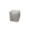 Pouf Dazzle Creme/Grau Silberfarben B: 45 cm - Silberfarben/Creme, Design, Leder (45/45/45cm) - Kayoom