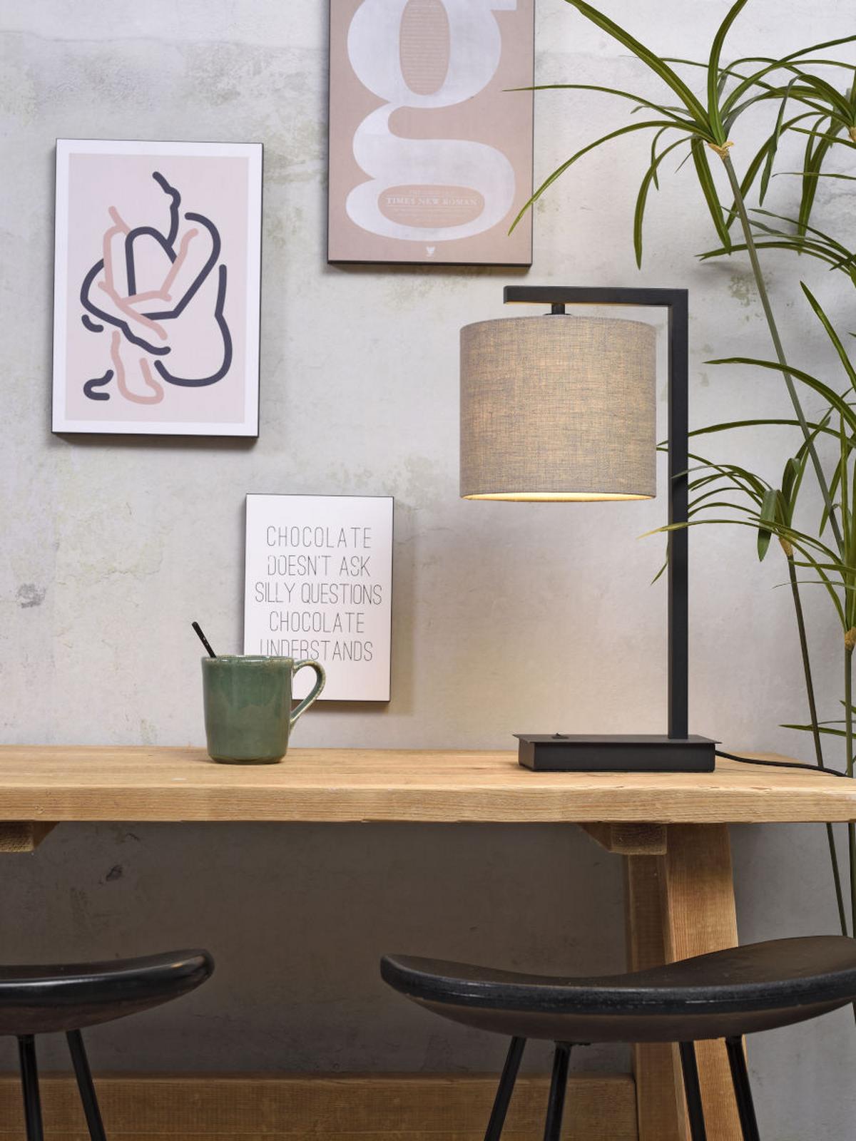 Tischlampe Boston Hellbraun Mit Schalter - Basics (17/44cm) - It's about Romi