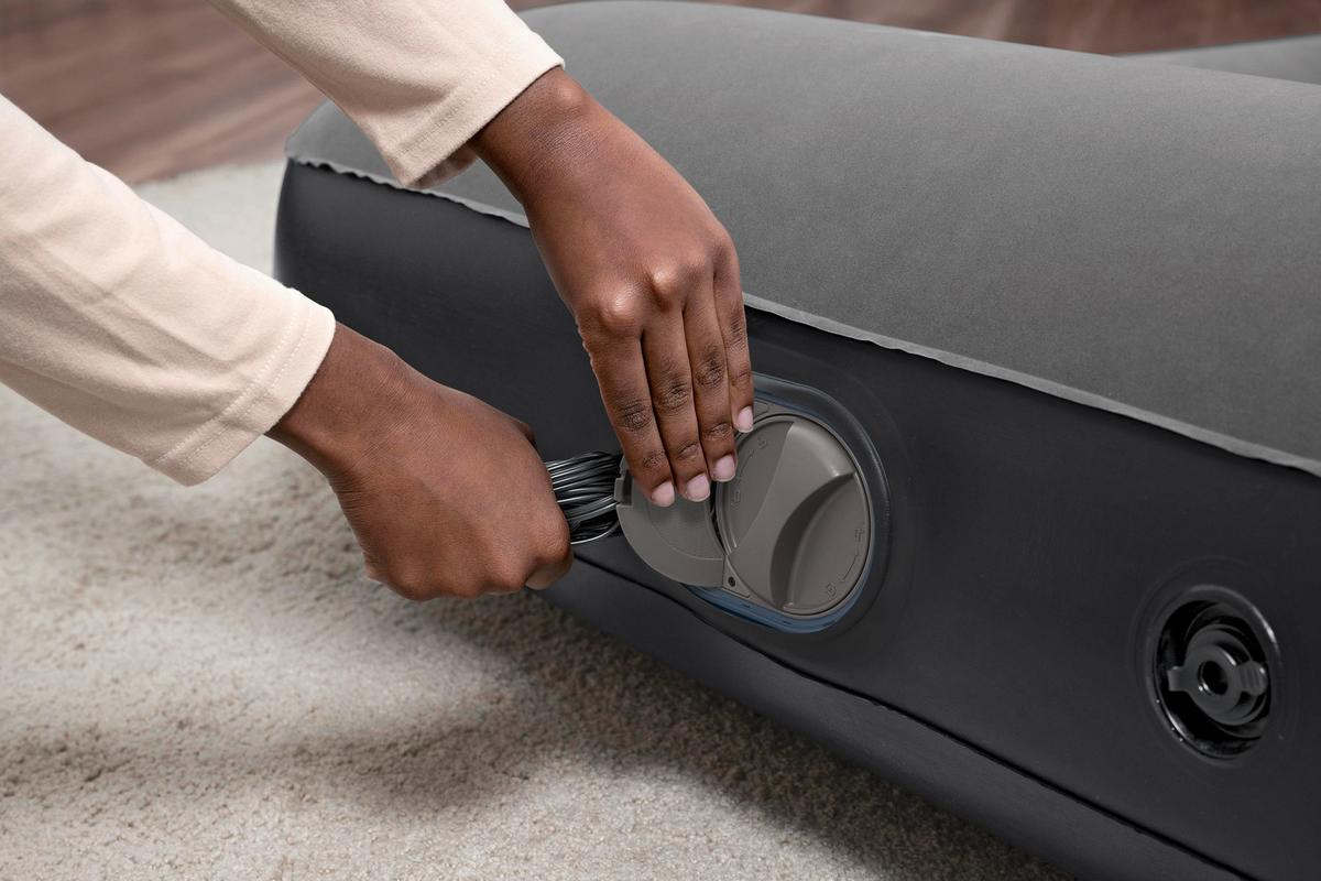 Luftbett Lukas 188x99x30 cm Bis 300kg, inkl. Pumpe - Dunkelgrau/Schwarz, KONVENTIONELL, Kunststoff (188/99cm) - Bestway