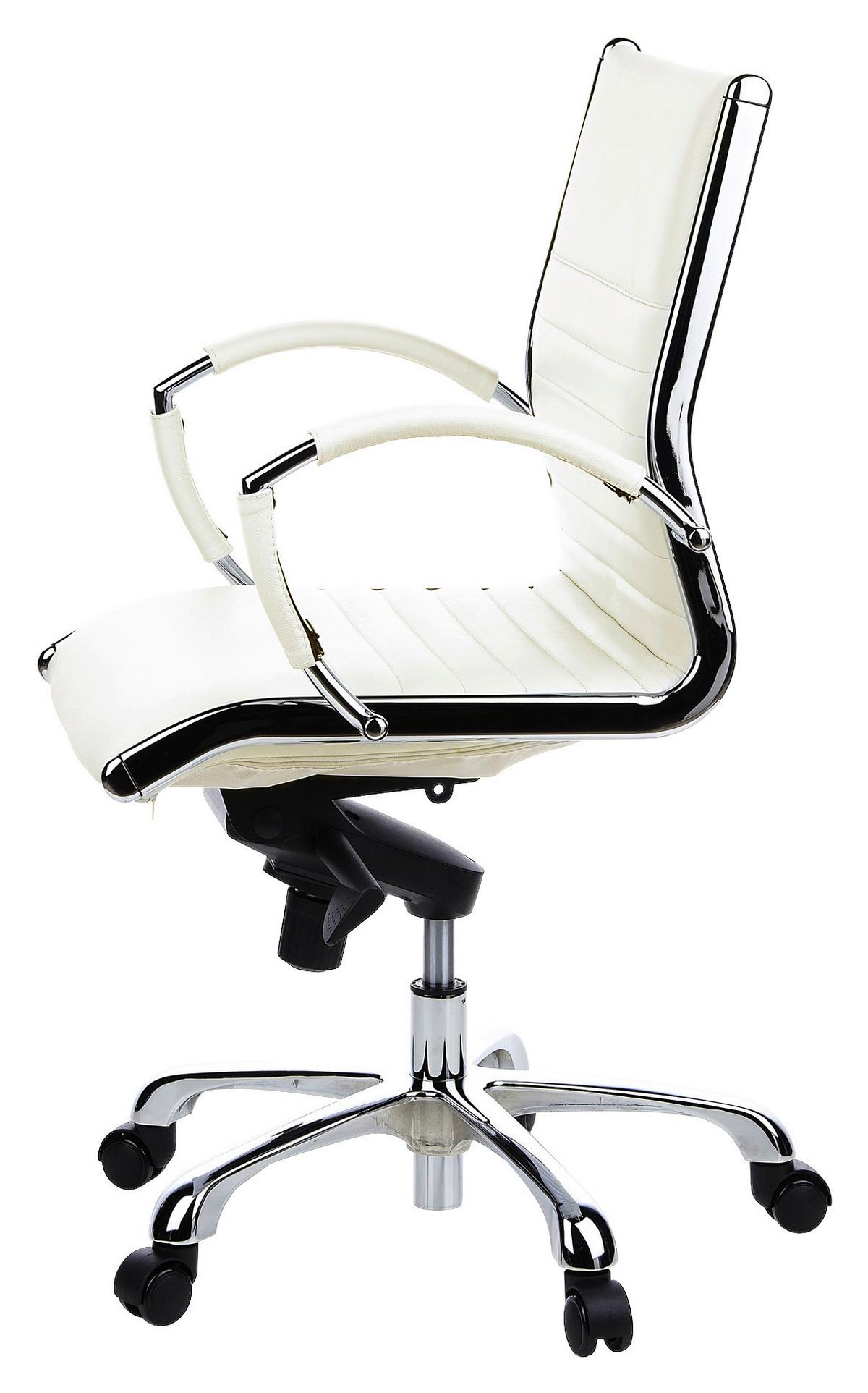 Drehstuhl Parma 10 Cremefarben - Chromfarben/Creme, MODERN, Leder/Kunststoff (60/111/50cm) - MID.YOU