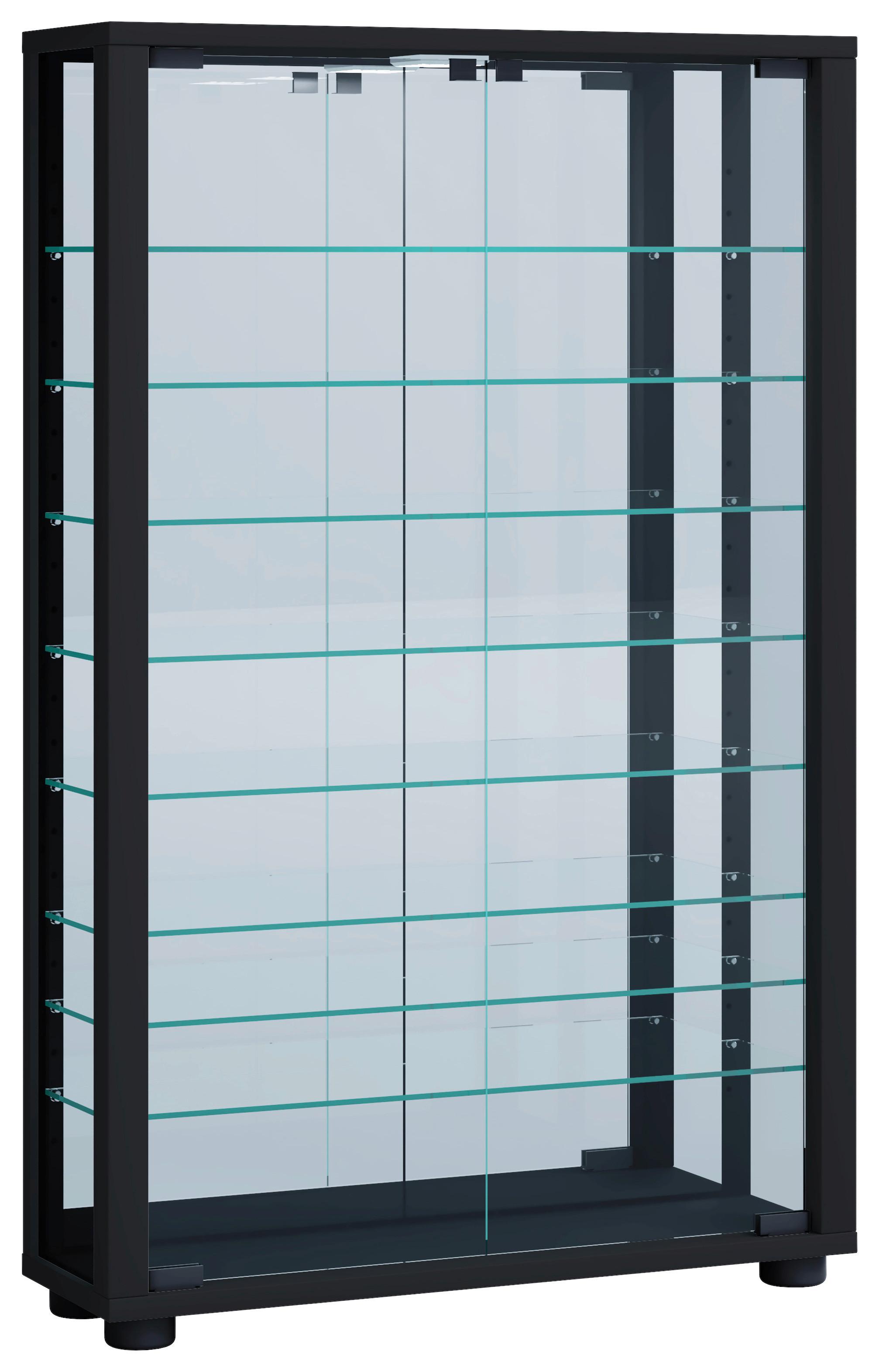 Hängevitrine Vitrosa Schwarz B: 59 cm - Schwarz, MODERN, Glas/Holzwerkstoff (59/91,3/18cm) - MID.YOU