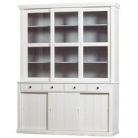 Vitrine Lagos Weiß B: 166 Cm - Weiß, Design, Glas/Holz (166/214/48cm) - Livetastic