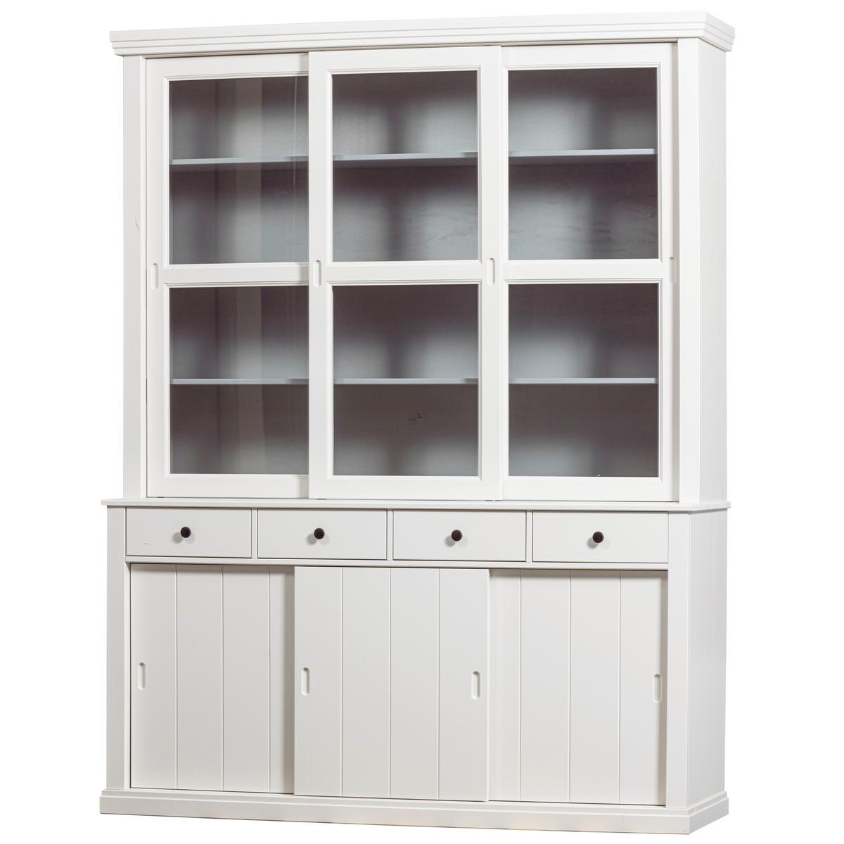 Vitrine Lagos Weiß B: 166 Cm - Weiß, Design, Glas/Holz (166/214/48cm) - Livetastic