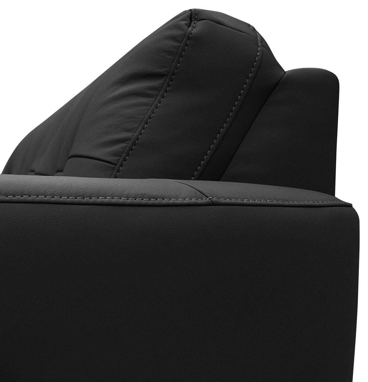 Ecksofa Nordic Schwarz S: 238x168 Cm - Buchefarben/Schwarz, Design, Leder/Textil (238/168cm) - Livetastic