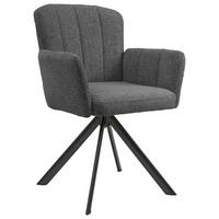 Otočná stolička s podrúčkami NORA sivá - čierna/sivá, Modern, kov/drevo (61/87/65cm) - Premium Living