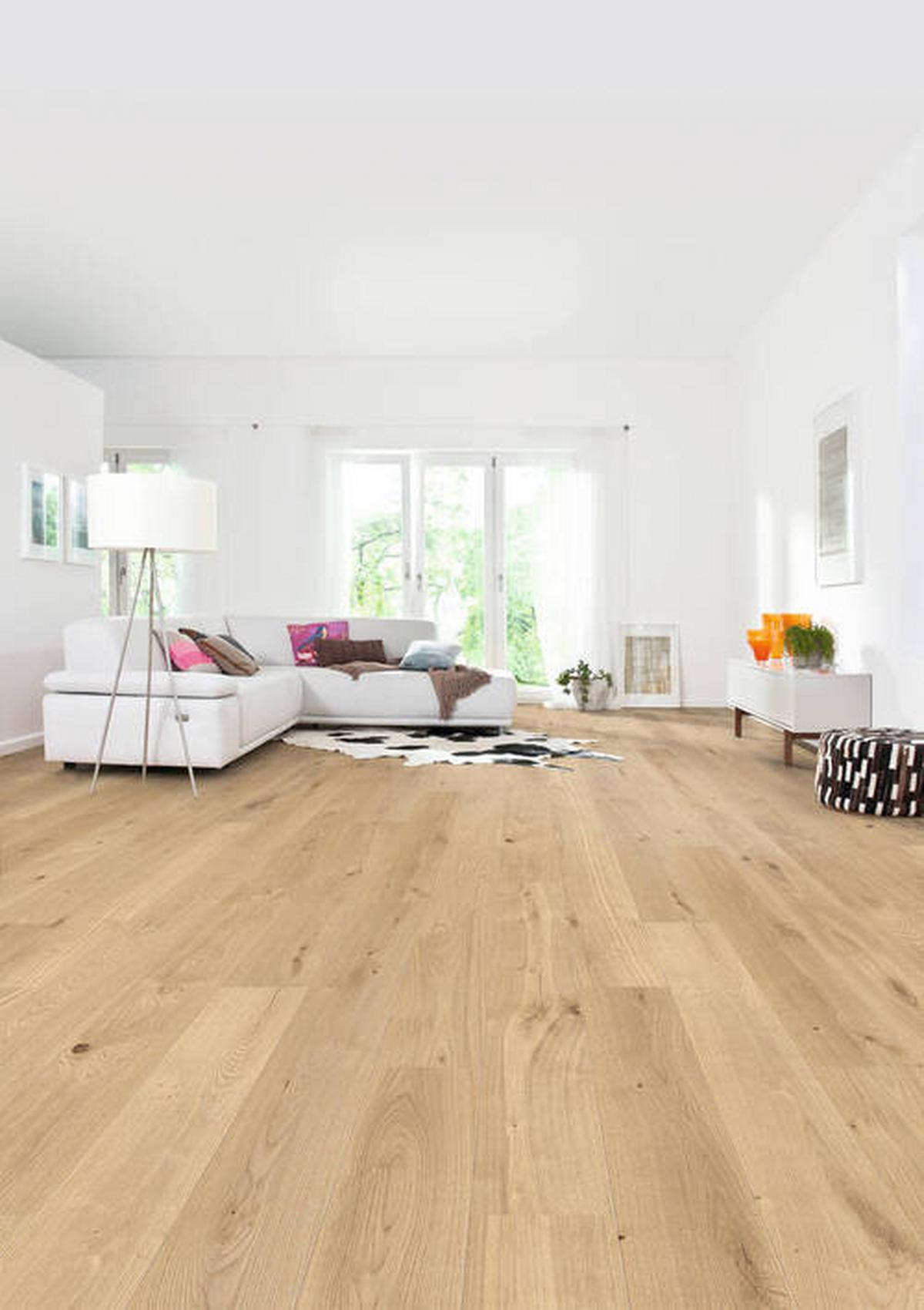 Parkettboden Eichefarben Landhausdiele Stärke 12mm - Eichefarben, Basics, Holzwerkstoff (18/108.5cm) - Living by HARO