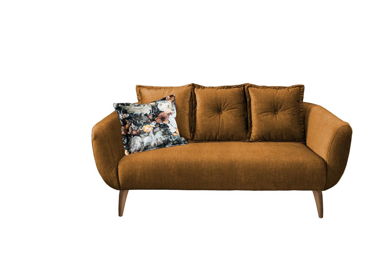 2,5-Sitzer Baggio Gelb B: 196 cm - Gelb/Buchefarben, MODERN, Textil (196/94/103cm) - Livetastic