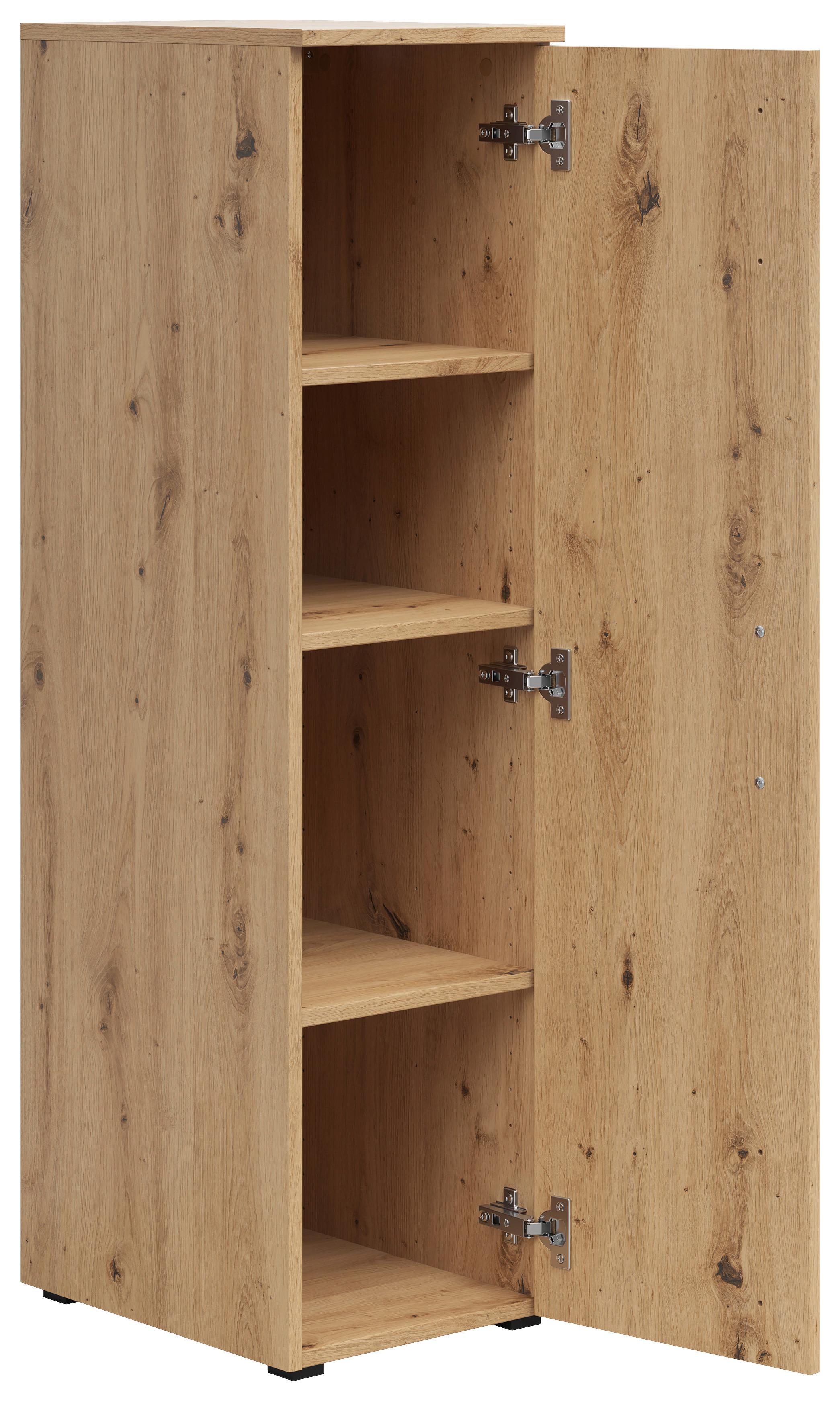 Skriňa CABINET š: 30 cm - čierna/dub artisan, Modern, kompozitné drevo/plast (30/115/40cm)