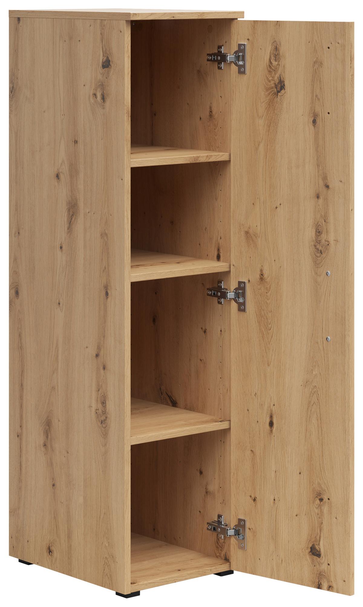 Skriňa CABINET š: 30 cm - čierna/dub artisan, Modern, kompozitné drevo/plast (30/115/40cm)