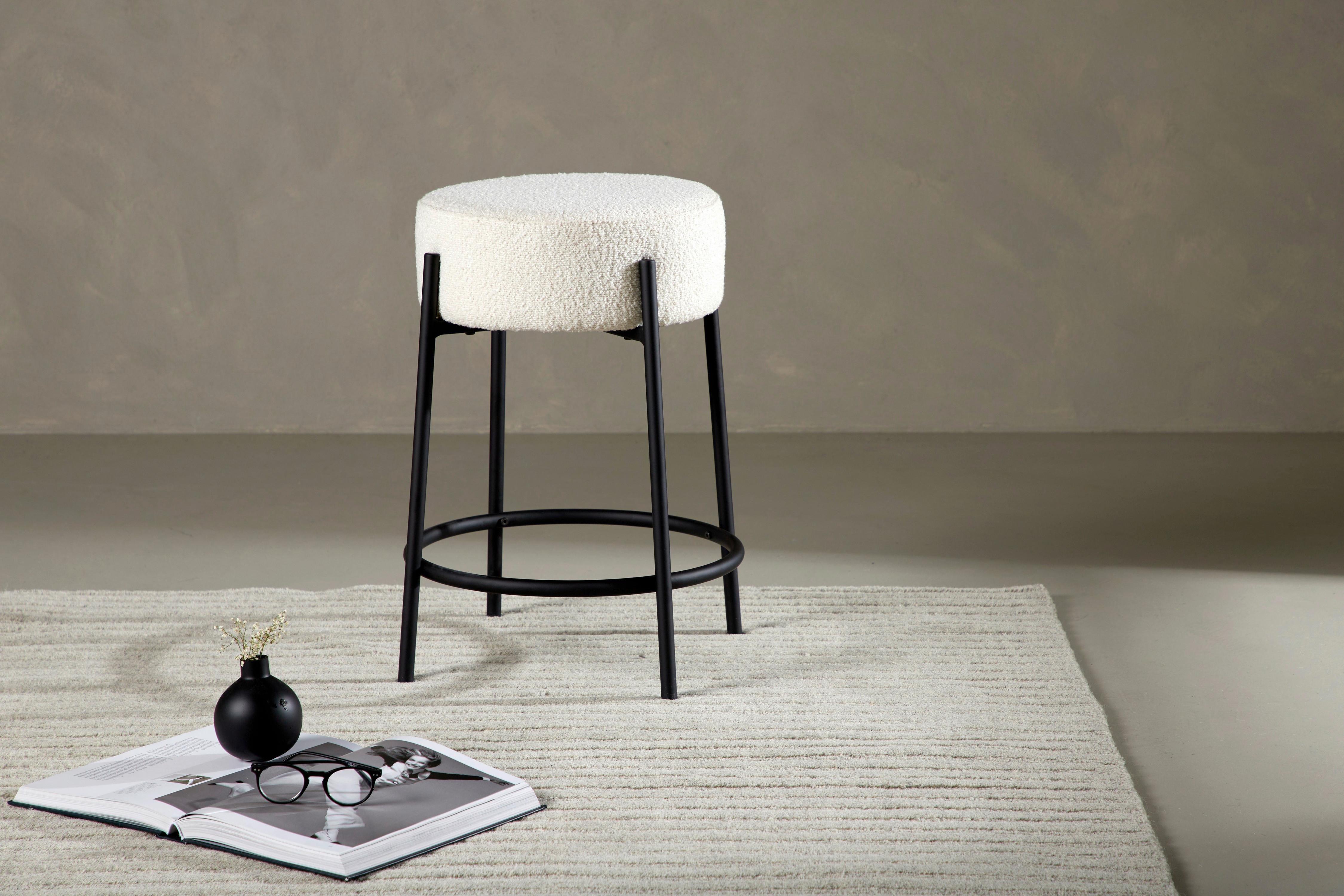 Barhocker Tucson - Schwarz/Weiß, Design, Textil/Metall (50/60/50cm) - Livetastic