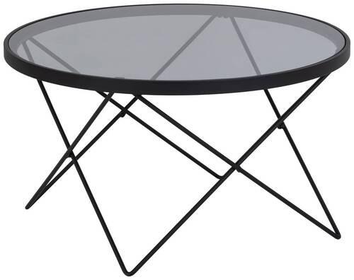Konferenčný stolík CUXTON 80 - čierna/sivá, Design, kov/sklo (80/45/80cm) - Livetastic