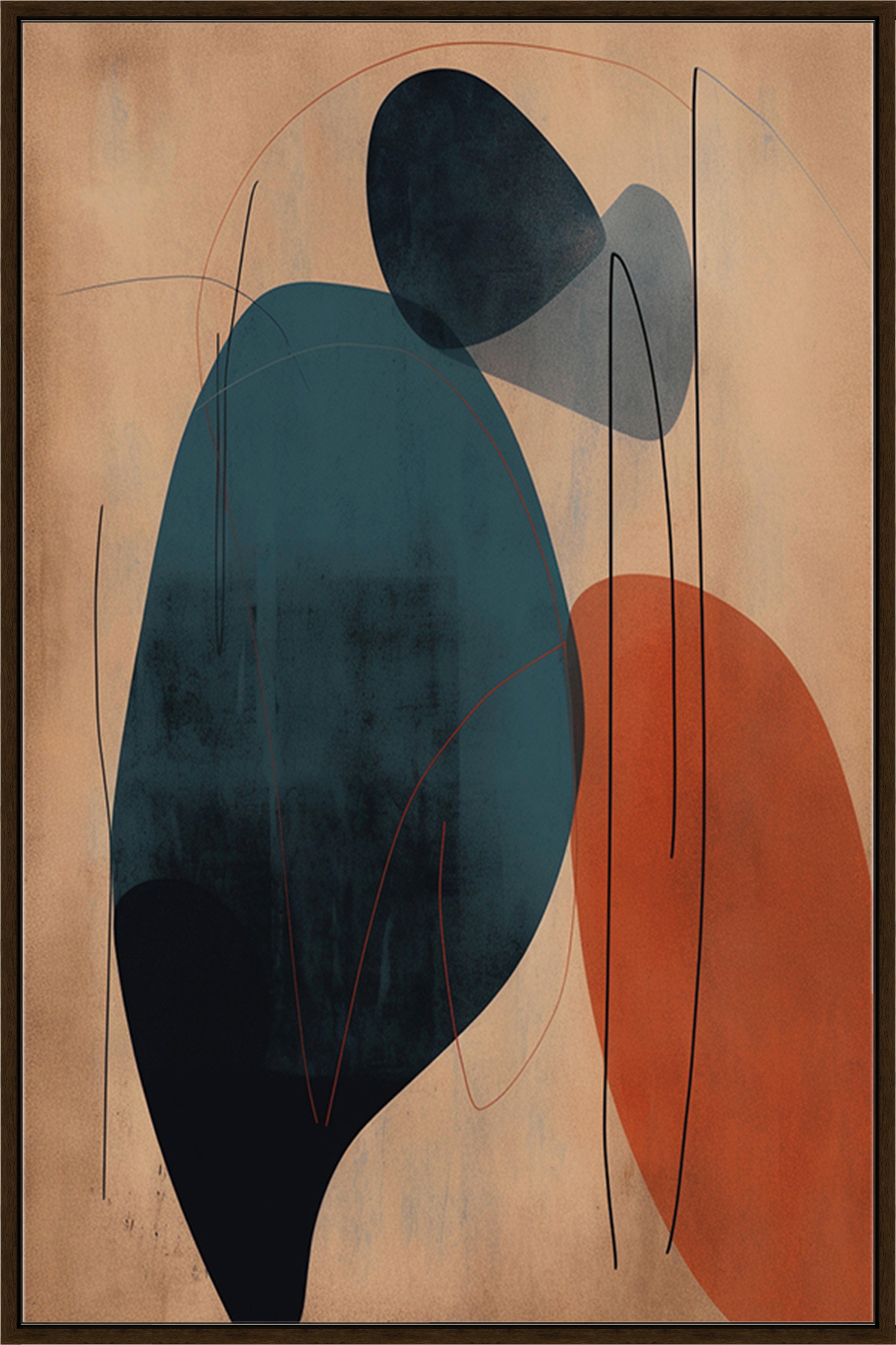 Obraz na plátně LOTTA, 60x90cm - tmavě hnědá/černá, Moderní, kompozitní dřevo/textil (60/90cm) - Premium Living