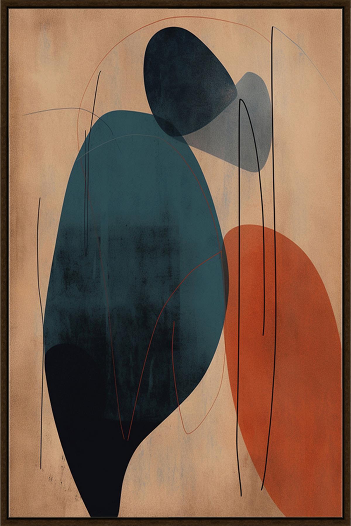 Obraz na plátně LOTTA, 60x90cm - tmavě hnědá/černá, Moderní, kompozitní dřevo/textil (60/90cm) - Premium Living