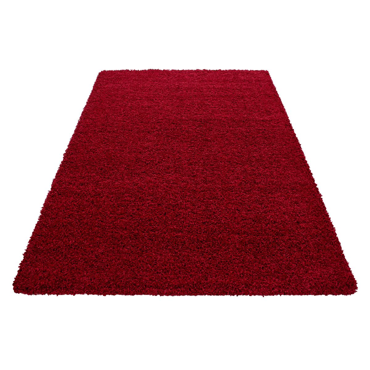Koberec s vysokým vlasem 200x290 cm, červená - červená, Konvenční, textil (200/290cm) - Novel