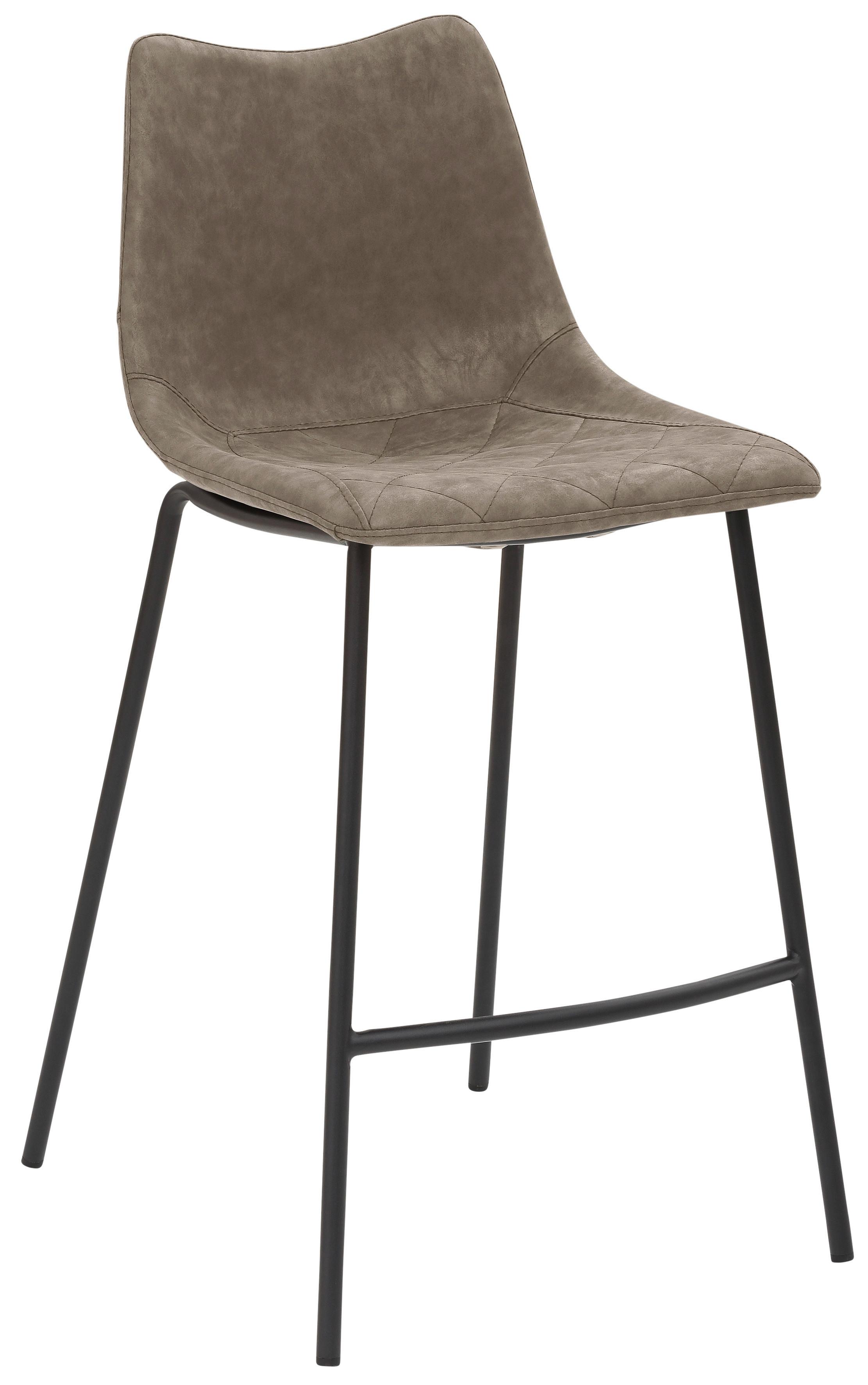 Tresenstuhl My Solo - Schlammfarben/Schwarz, KONVENTIONELL, Textil/Metall (49/99,5/55cm) - Livetastic