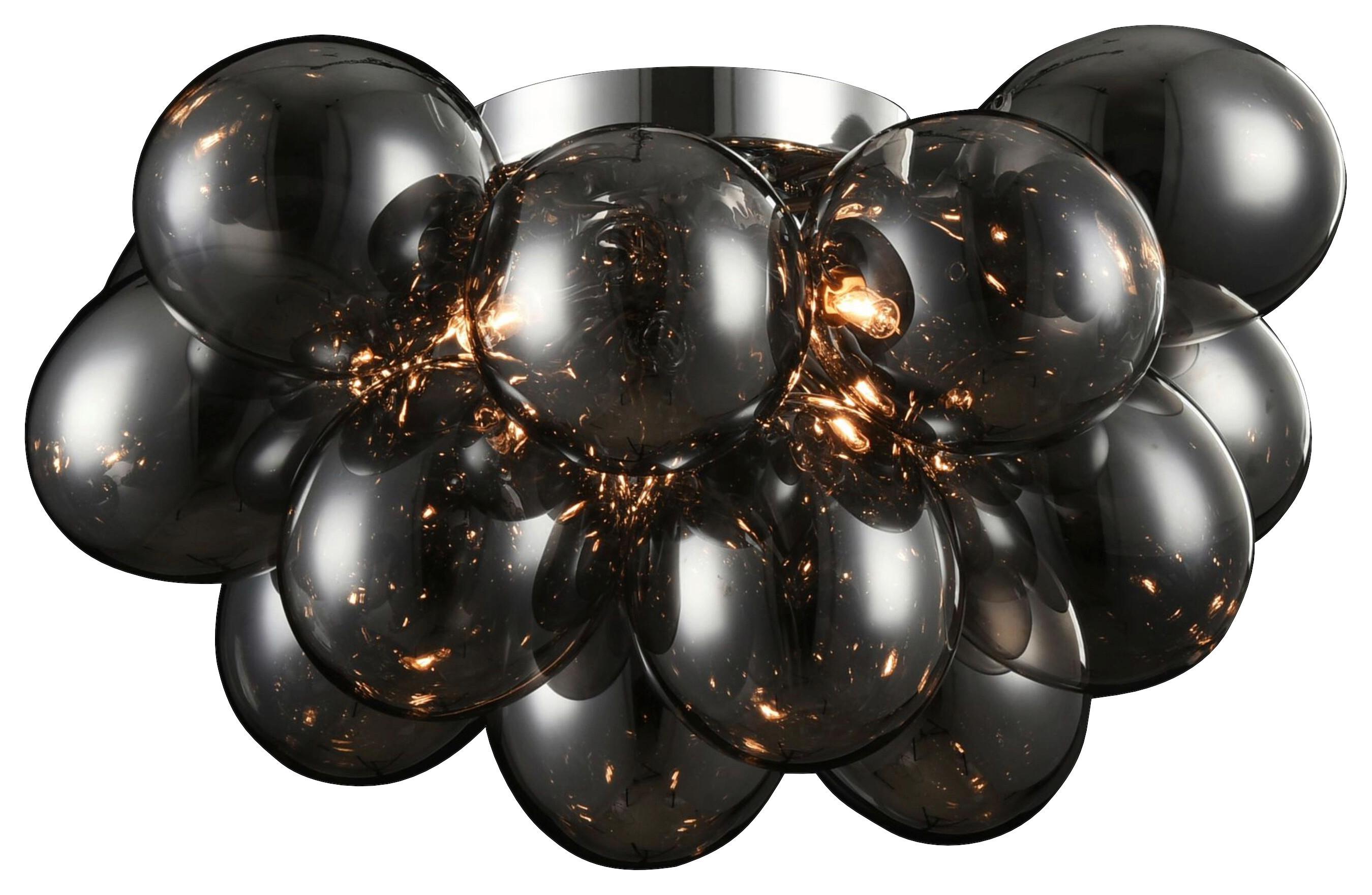 Deckenleuchte Balbo L: 50 cm mit Wanddimmer - Nickelfarben, Basics, Glas/Metall (50/29,5/50cm) - MAYTONI