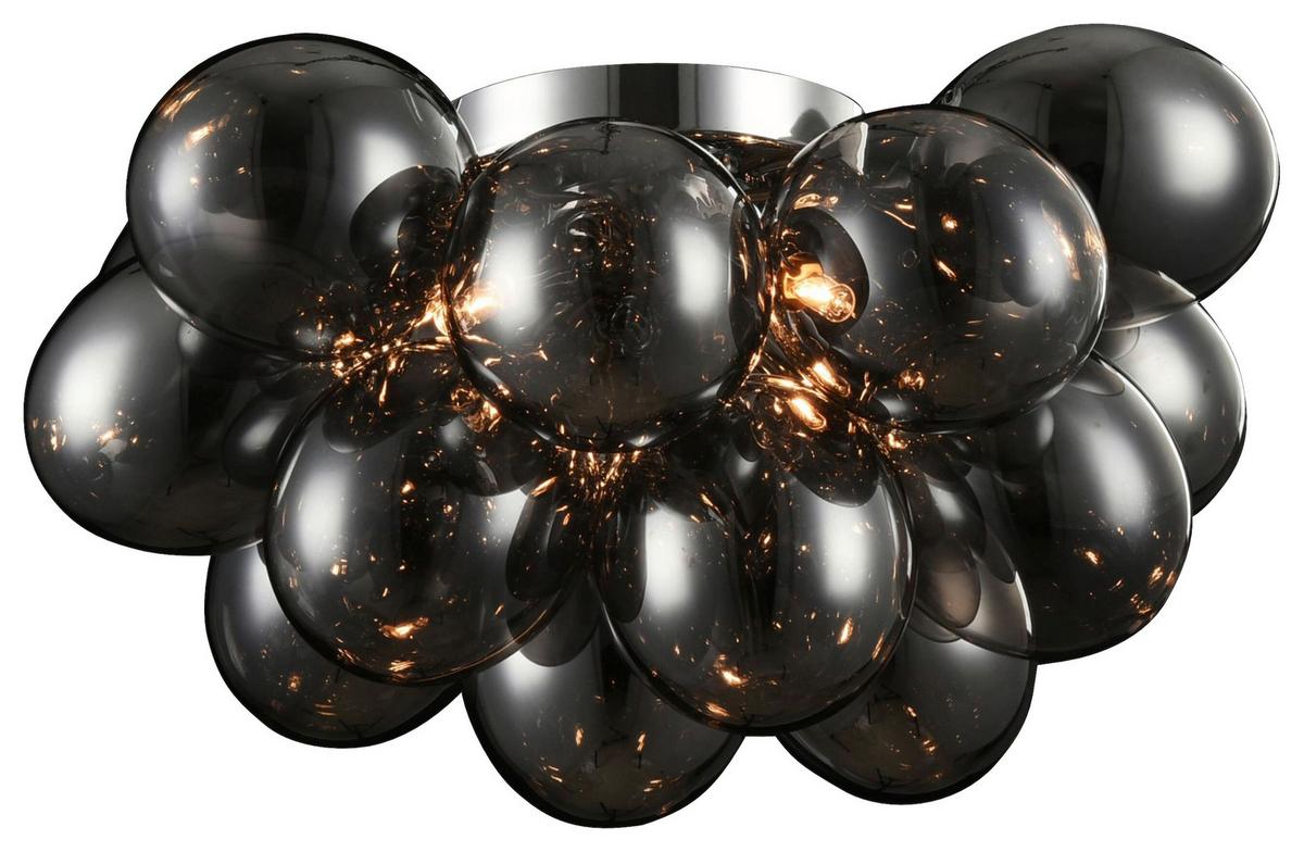 Deckenleuchte Balbo L: 50 cm mit Wanddimmer - Nickelfarben, Basics, Glas/Metall (50/29,5/50cm) - MAYTONI