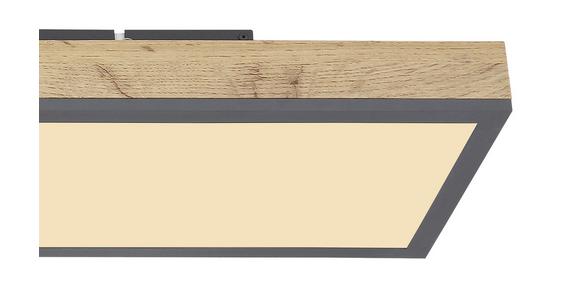 Led-deckenleuchte Henry L: 80 Cm, 1-Flammig, Mit Holz - Eichefarben/Opal, MODERN, Holzwerkstoff/Kunststoff (80/20/6,5cm) - Luca Bessoni