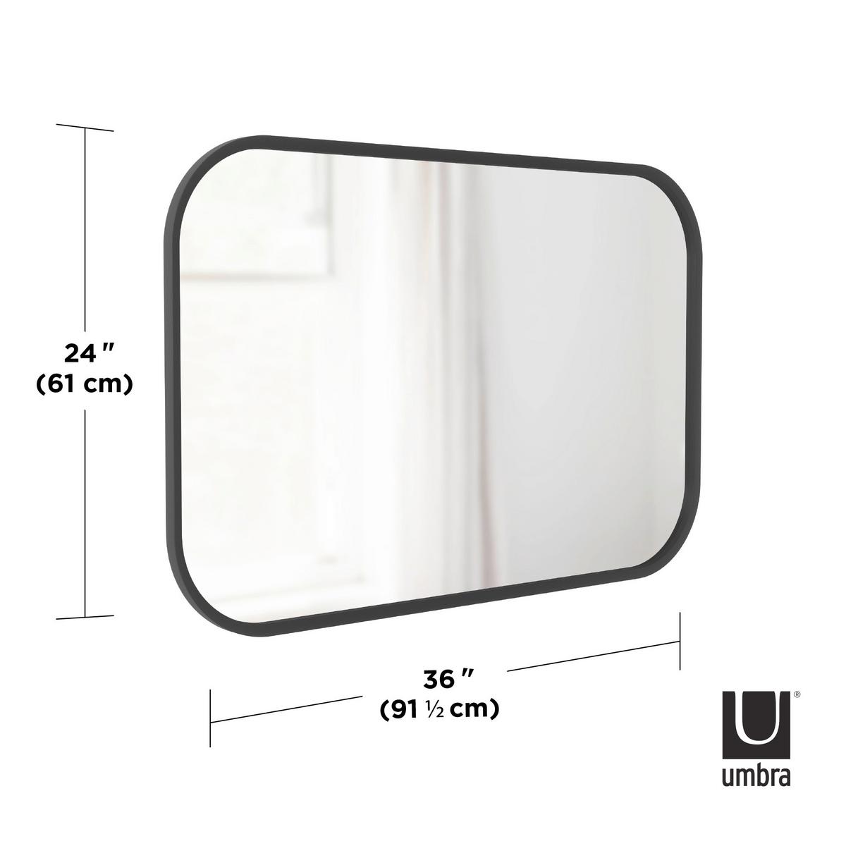 NÁSTĚNNÉ ZRCADLO MIRRI - černá, Konvenční, plast/sklo (92/61/3cm) - Umbra