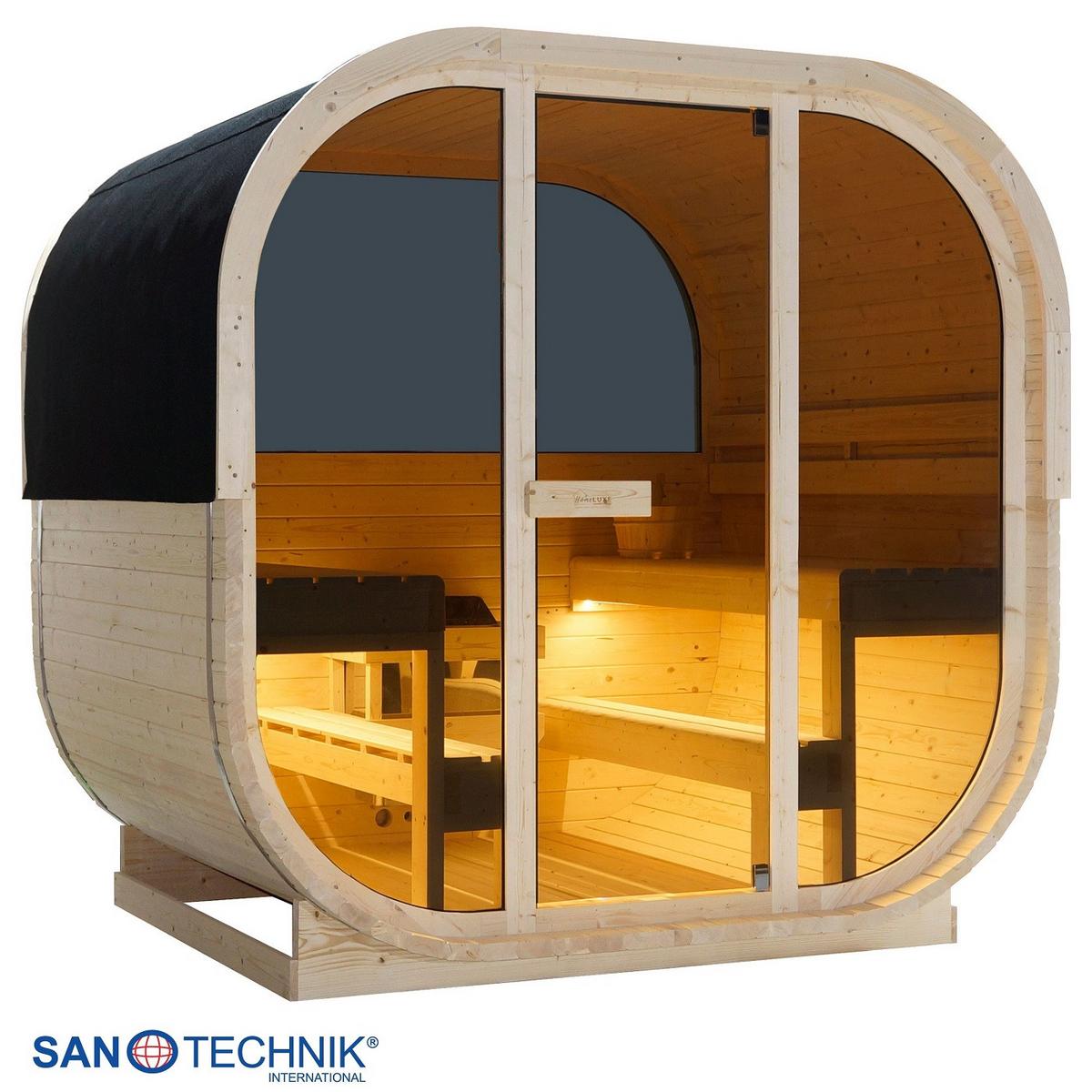 SAUNA Hanko Fichtefarben B: 180 cm - Fichtefarben, KONVENTIONELL, Holz (210/180/210cm) - Sanotechnik