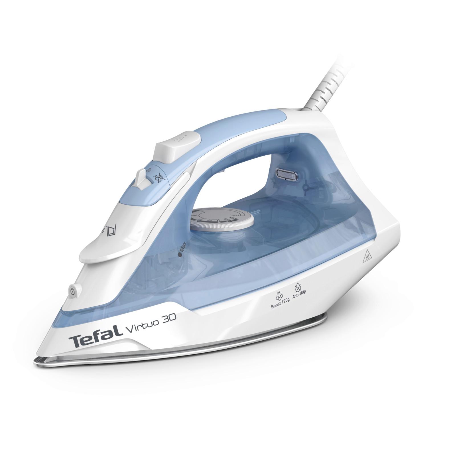 Dampfbügeleisen, 27g/min Fv2c41 Virtuo 30 - Pastellblau, Basics, Kunststoff (30,6/13,4/17,8cm) - Tefal