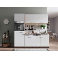 Küchenblock Oliver Singleküche 205 cm - Eichefarben/Weiß, Basics, Holzwerkstoff (205cm) - Respekta