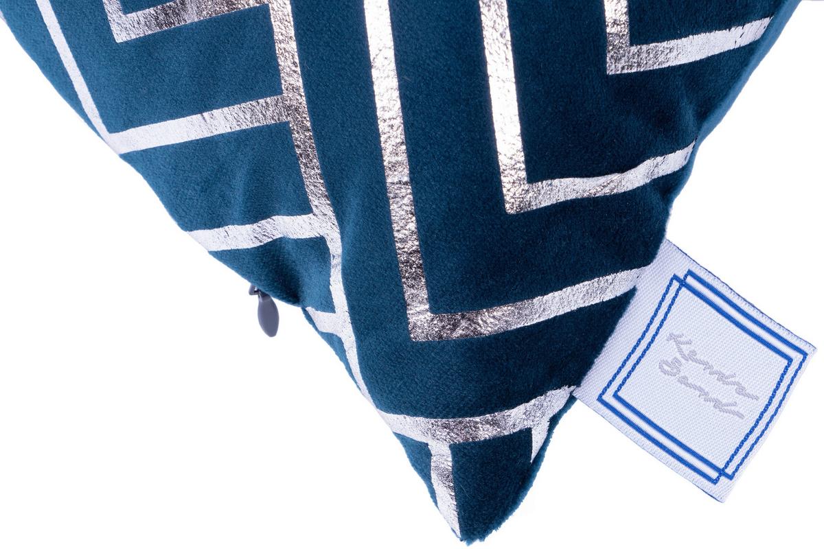 Zierkissen Prisma 30/45x50/45 cm Polyester Blau/Silberfarben - Blau/Silberfarben, KONVENTIONELL, Textil (30x45/50x45cm)
