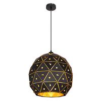 Hängeleuchte Jodie H: 120 cm 1 flammig - Klar/Goldfarben, Basics, Glas/Metall (40/120cm) - Globo