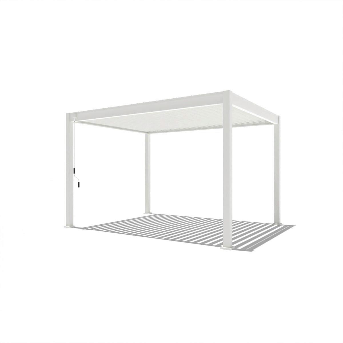 Pergoline 3x4 m wetterbeständig, weiß - Weiß Hochglanz, Basics, Metall (300/255/400cm) - Gardenson