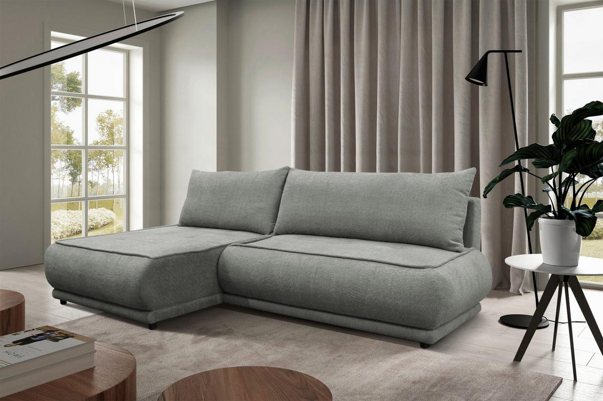 Ecksofa Paros Grau 179x277 Cm - Schwarz/Grau, Design, Textil (179/277cm) - MID.YOU