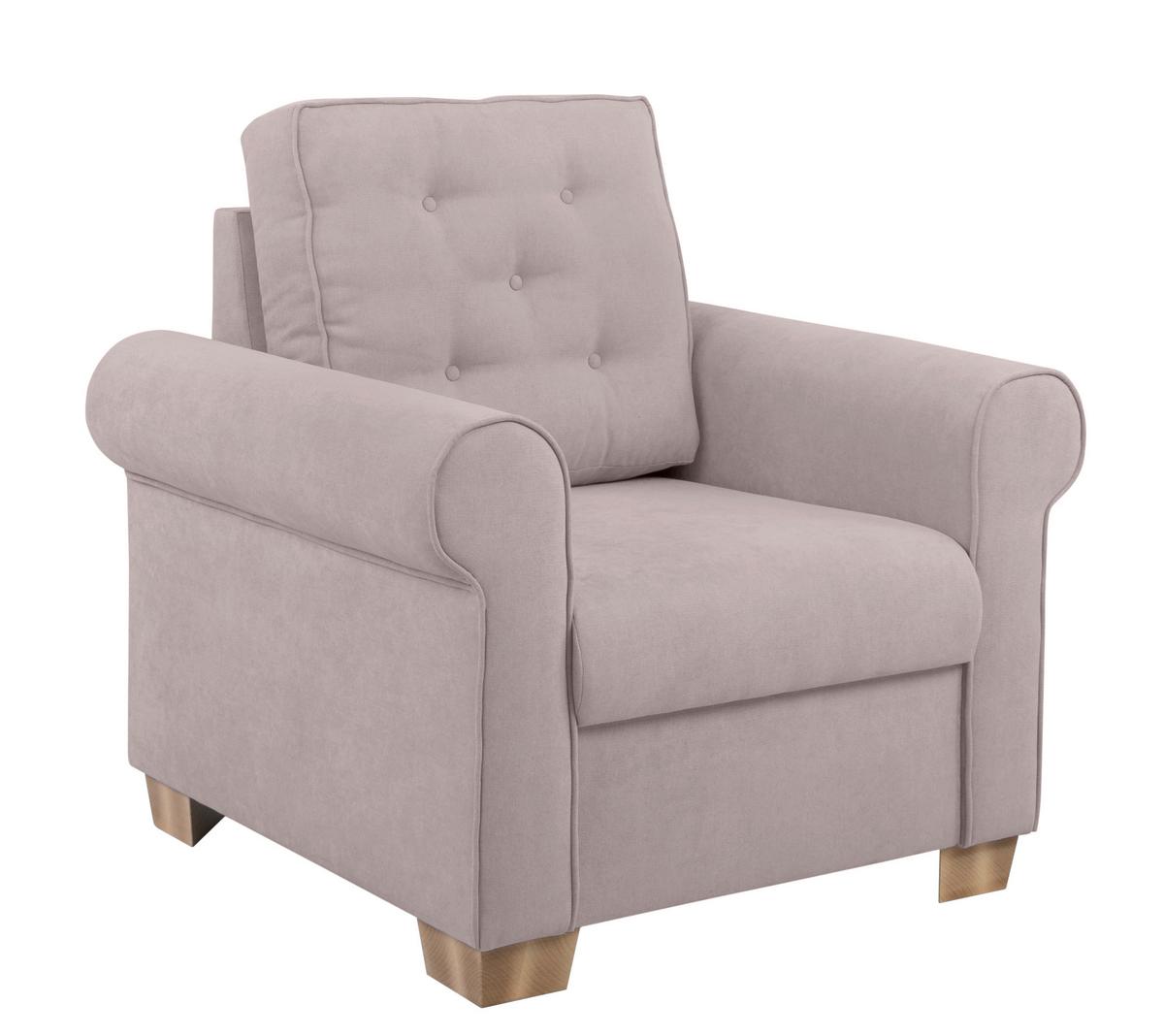 Sessel Arles, Taupe 1 B: 93 Cm - Taupe/Buchefarben, Design, Textil (93/89/82cm) - MID.YOU