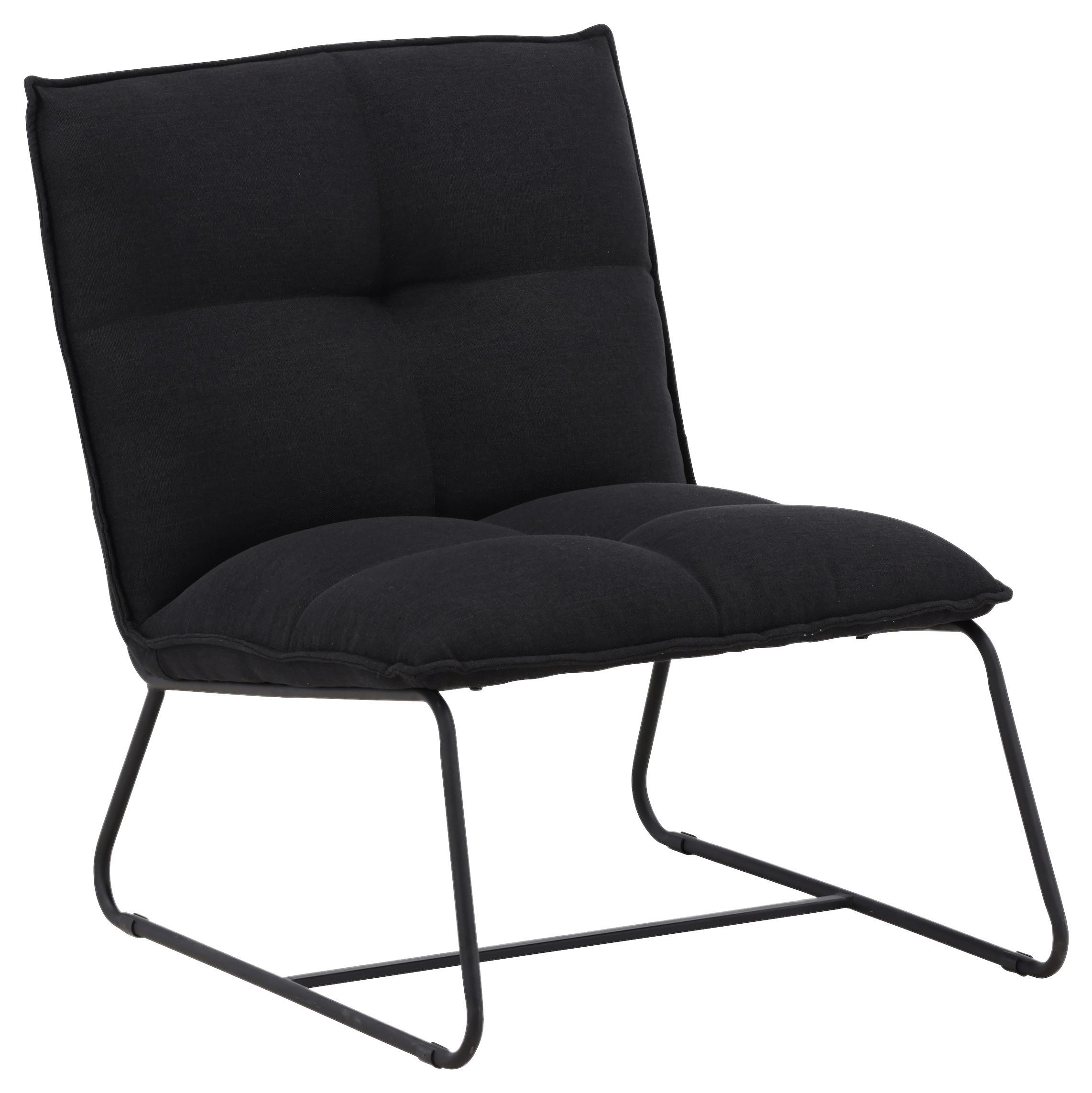 Sessel Madison - Schwarz, Design, Textil/Metall (62/78/83cm) - Livetastic
