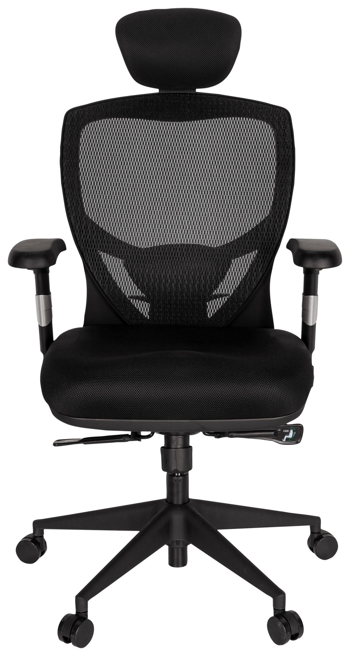 Bürostuhl Venus Base Schwarz Bis 120 Kg - Schwarz, Basics, Kunststoff/Textil (66/117/65cm) - MID.YOU