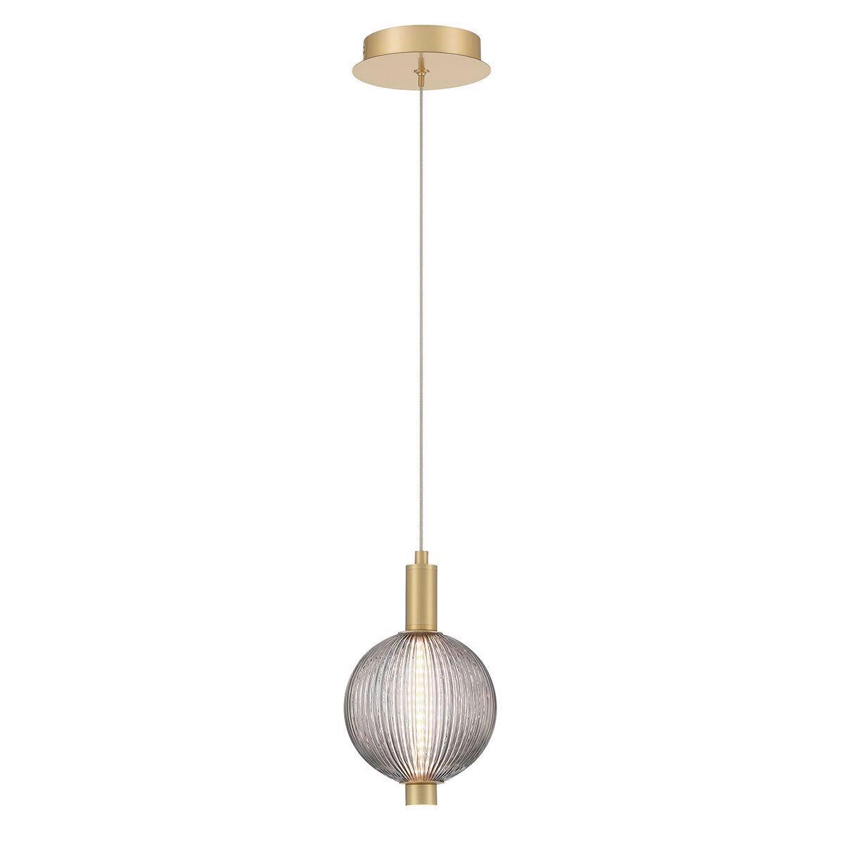 Függeszték Qn-Palmas-1mp-Bg - aranyszínű, Konventionell, üveg/fém (15,2/272cm) - Elstead Lighting