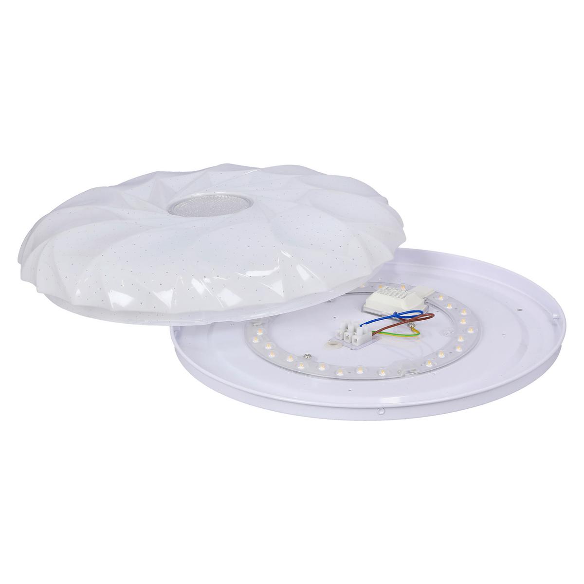 Led-deckenleuchte 13-24930 Cake - Weiß, KONVENTIONELL, Kunststoff/Metall (39/39/7.5cm)