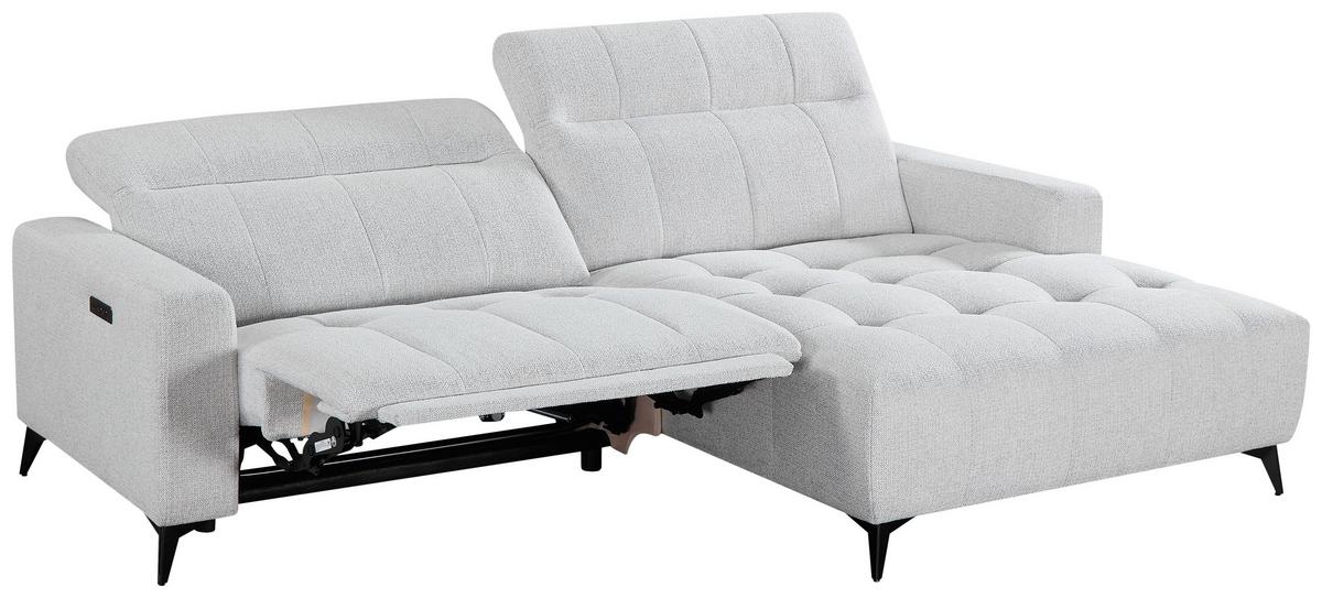 Ecksofa Miami Champagner, S: 254x177cm - Champagner/Schwarz, MODERN, Holz/Textil (254/177cm)