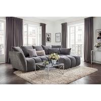 Univerzálna sedačka CAMMELLIO, sivá ženilka, so 7 vankúšmi - čierna/sivá, Modern, textil (296/189cm) - Mömax