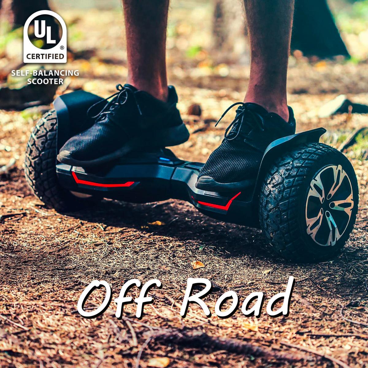Self-balancing Scooter Warrior Offroad L: 63 Cm, Led-Lichter - Schwarz, Basics, Kunststoff/Metall (63/23,5/23,5cm)