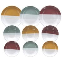 Tafelservice Layers Keramik 6 Personen Geschirr Set - Currygelb/Beere, Design, Keramik - Tognana