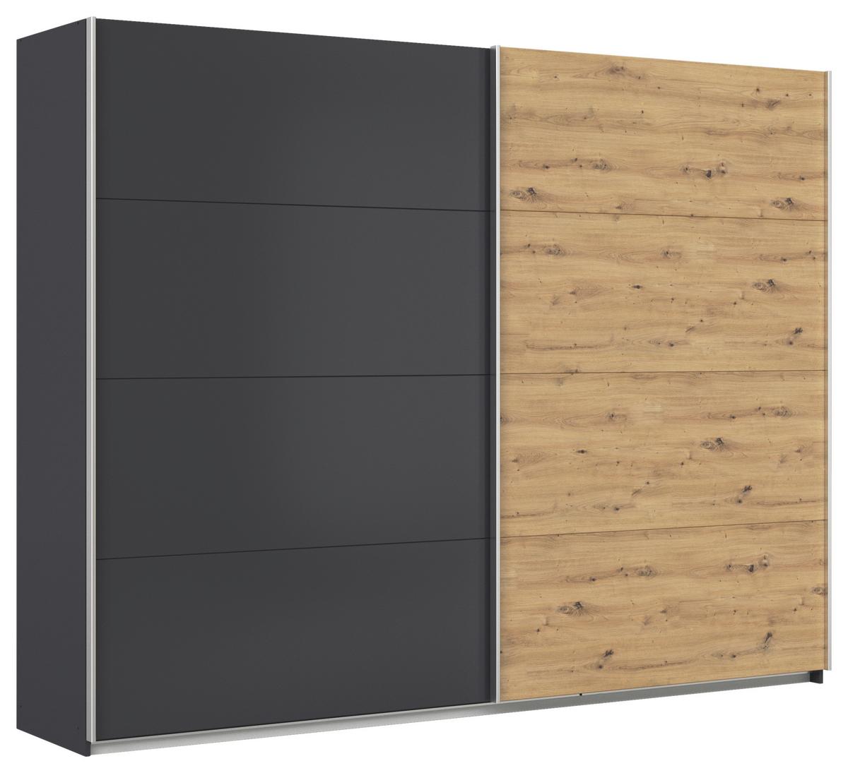 Schwebetürenschrank B: 271cm Feldkirch Grau/Eiche Dekor - Anthrazit/Eiche Artisan, MODERN, Holzwerkstoff (271/210/62cm)
