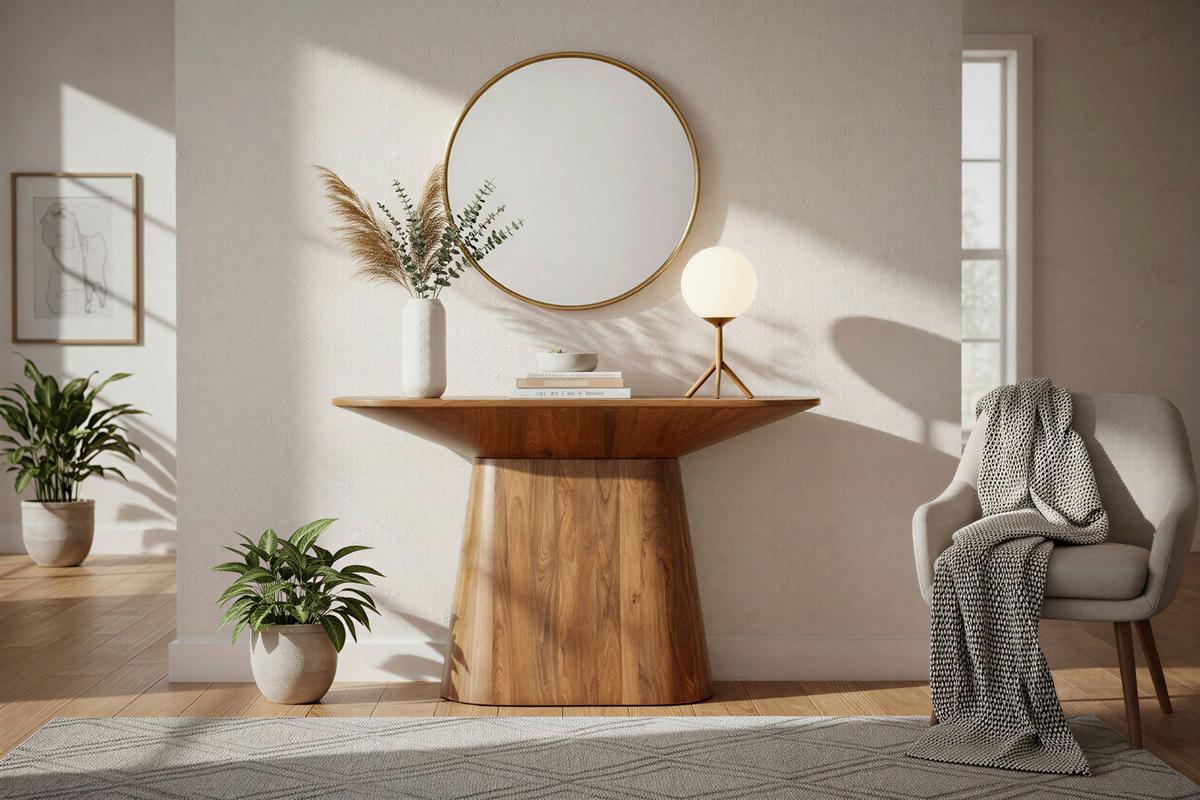 KONSOLENTISCH Naturfarben L: 120cm - Naturfarben, Design, Holz (120/40/77cm) - MID.YOU