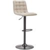 Barhocker Elias Cappuccino höhenverstellbar, B: 42 cm - Schwarz/Cappuccino, MODERN, Textil/Metall (42/109,5/52cm) - Livetastic