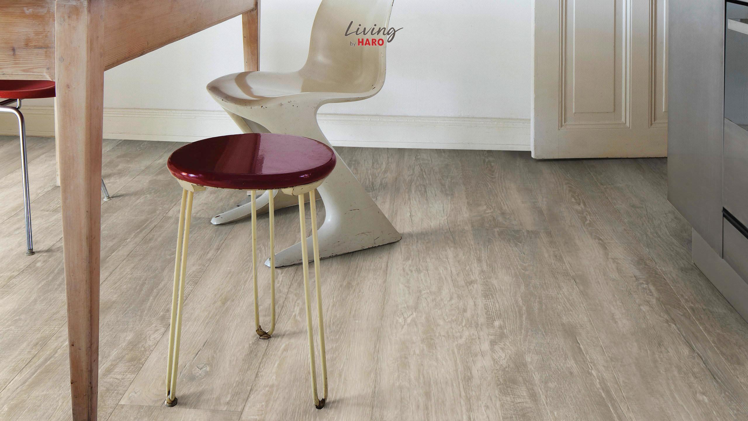 Vinylboden Silbereichenfarben /Grau/Natur Landhausdiele Klick-Vinyl - Naturfarben/Grau, Design, Holzwerkstoff (128,2/23,5/0,65cm) - Living by HARO