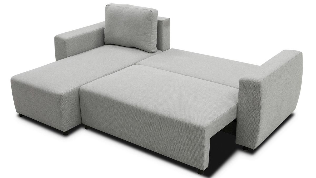 Ecksofa Pharell - Schwarz/Grau, Basics, Textil (155/230cm) - Livetastic