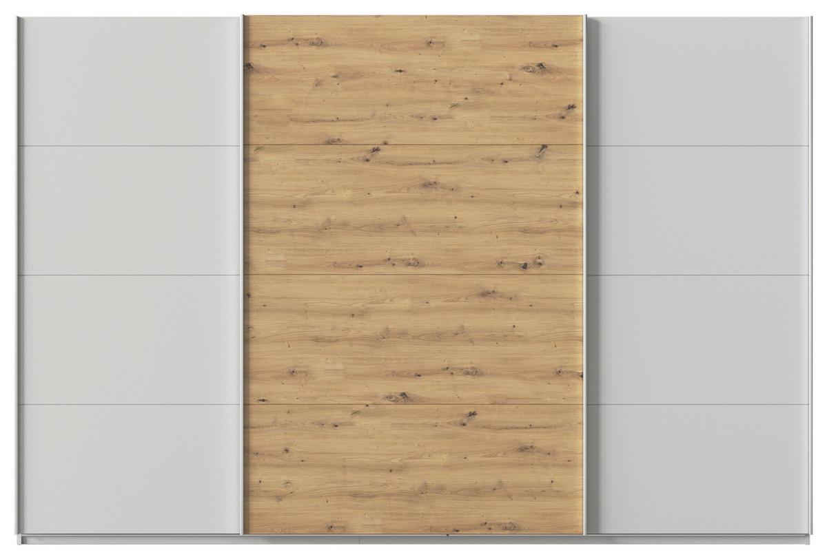 Schwebetürenschrank Feldkirch 315 Normalhöhe - Hellgrau/Eiche Artisan, MODERN, Holzwerkstoff (315/210/62cm)