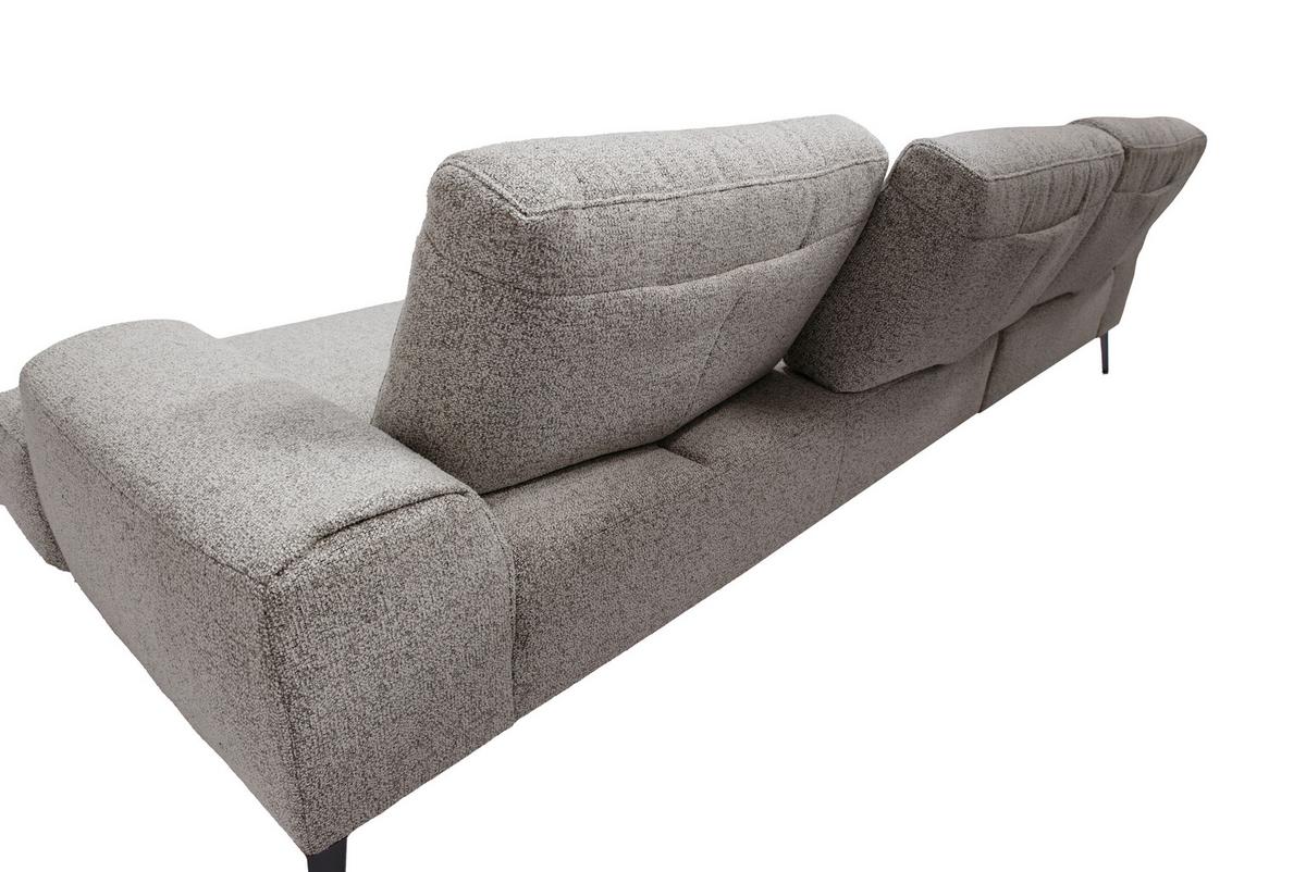 Ecksofa Astoria Graubraun S: 178x305cm - Graubraun/Schwarz, Design, Textil (178/305cm) - Livetastic