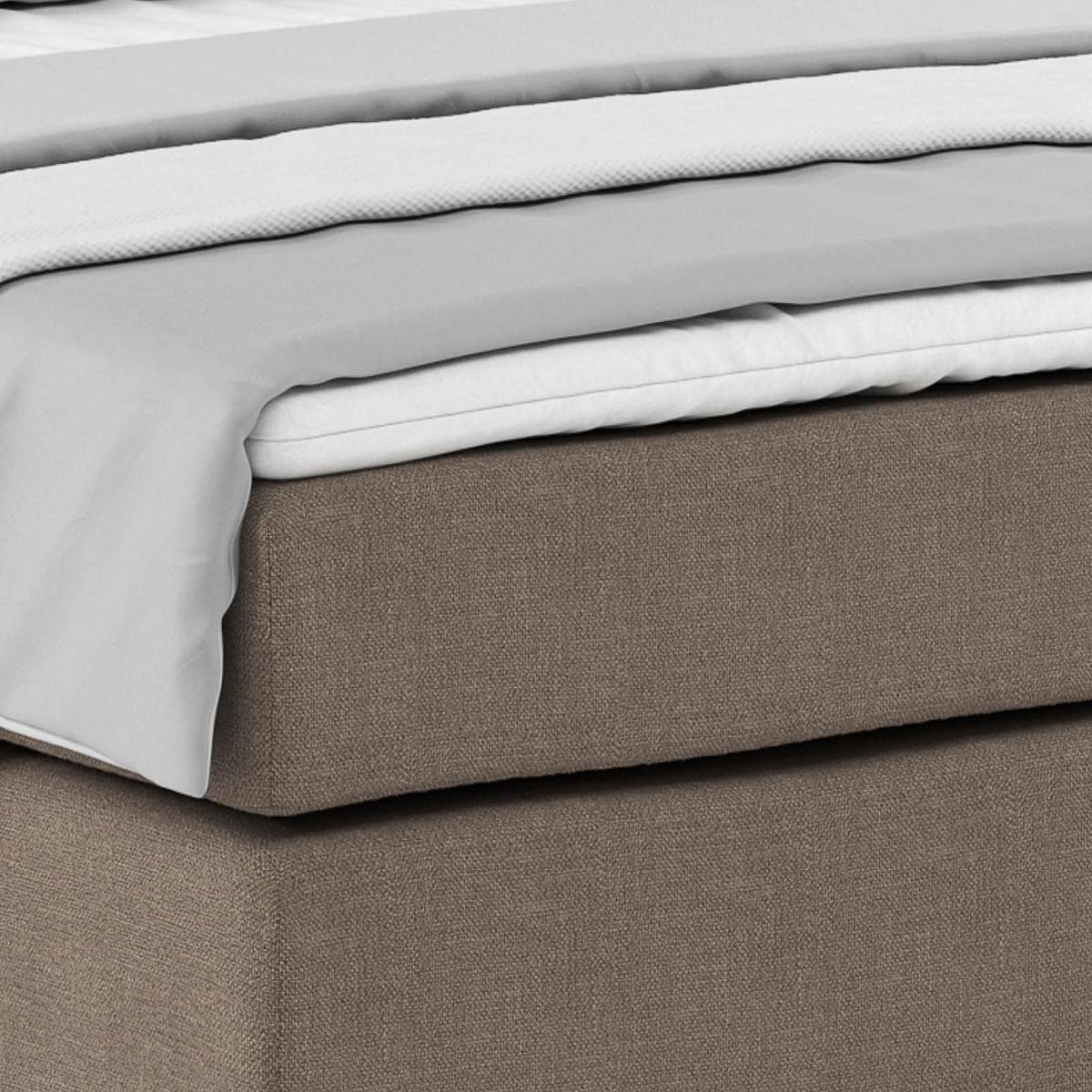 Postel Boxspring NERO PL: 140/200 cm, jílová - barvy chromu/jílová barva, Konvenční, kov/textil (140/200cm)