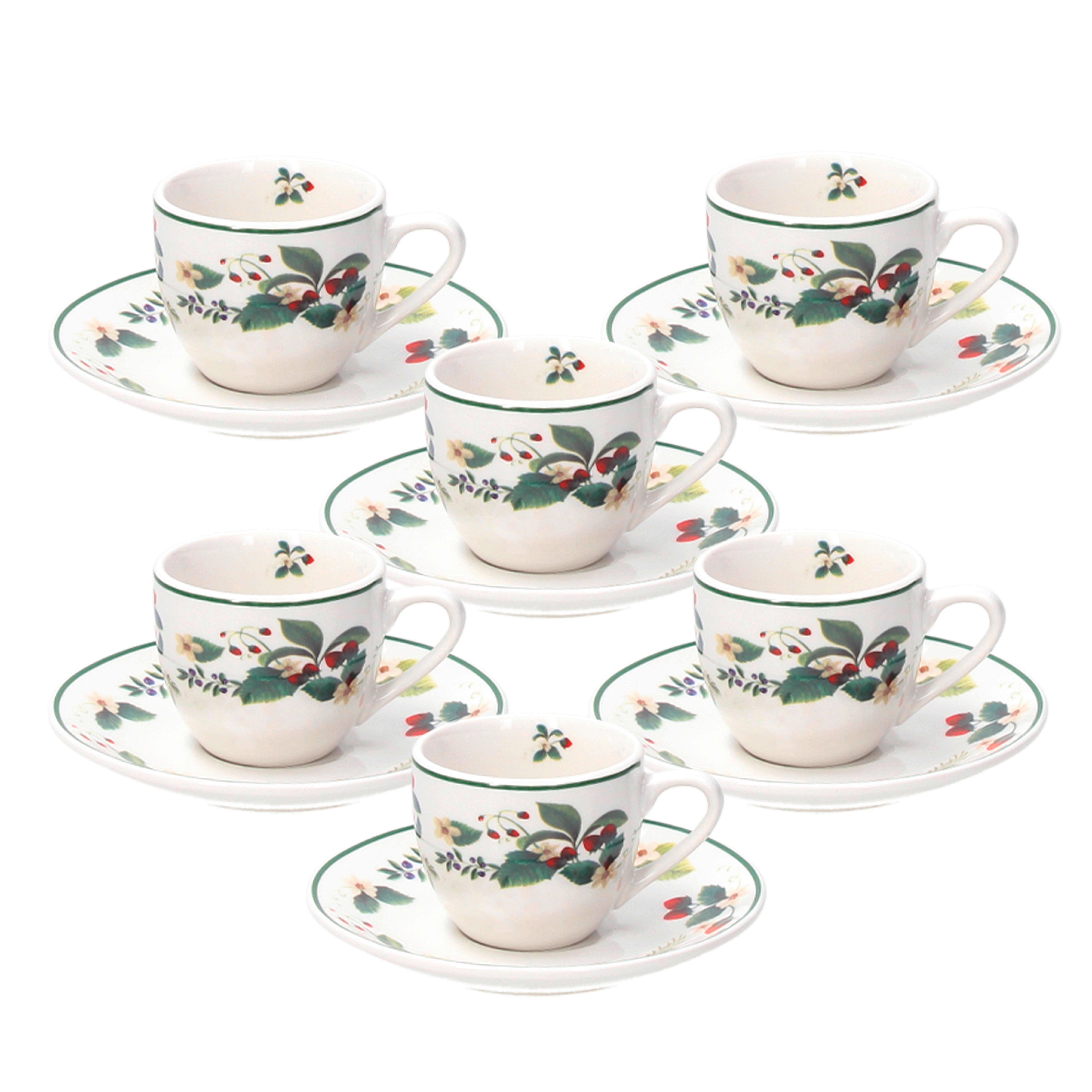 Kaffeeservice Berry 6-Teilig - Multicolor/Weiß, Basics, Keramik - Tognana