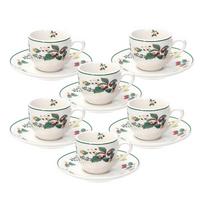 Kaffeeservice Berry 6-Teilig - Multicolor/Weiß, Basics, Keramik - Tognana